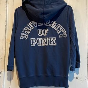 VS PINK Navy Hooded Sweatshirt Jacket
